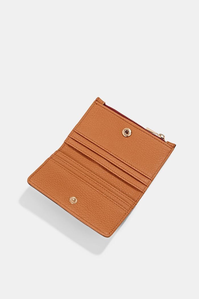 Vegan: small faux leather wallet, RUST BROWN, detail image number 3