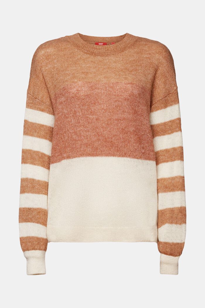 Colour block jumper, wool blend, CARAMEL, detail image number 6