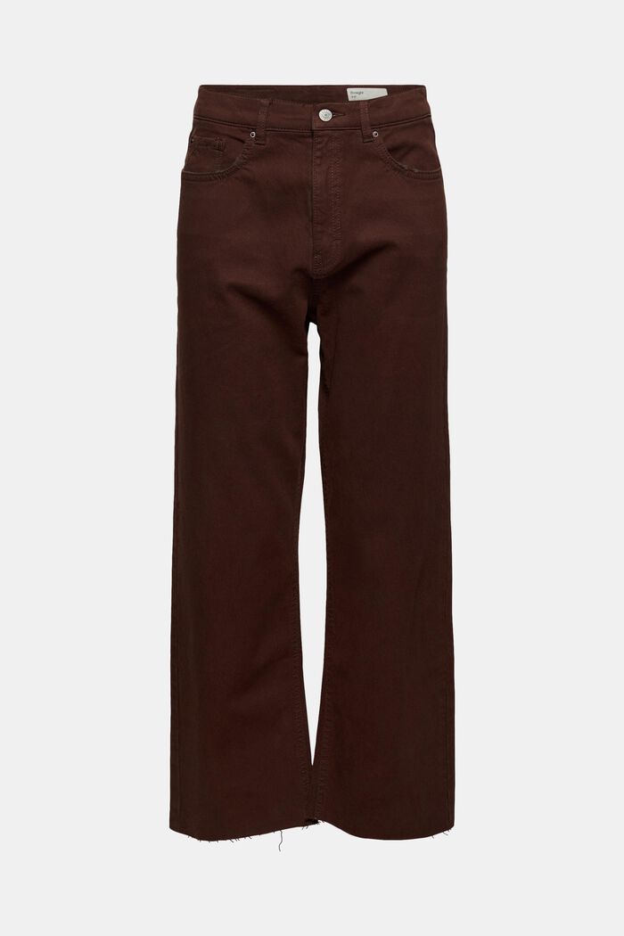 Relaxed 7/8-length trousers in a garment-washed look, organic cotton, RUST BROWN, detail image number 6