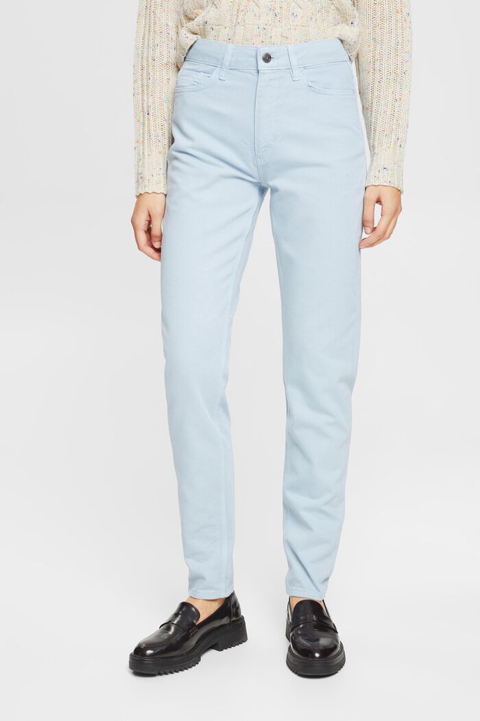 Mom fit twill trousers, PASTEL BLUE, detail image number 0