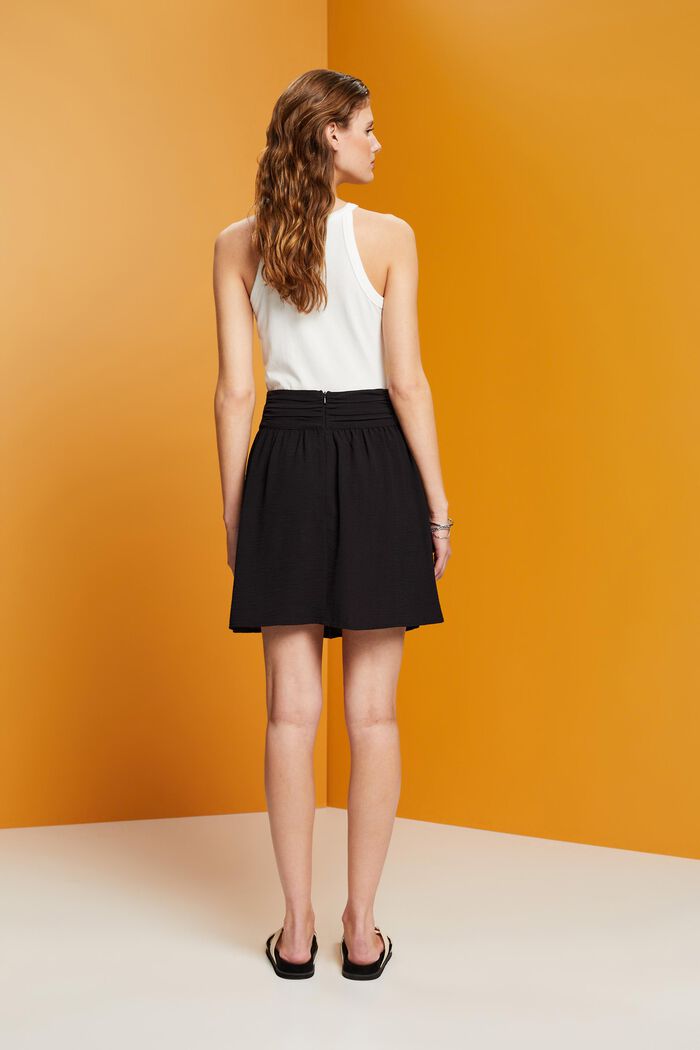 Crêpe mini skirt, BLACK, detail image number 3