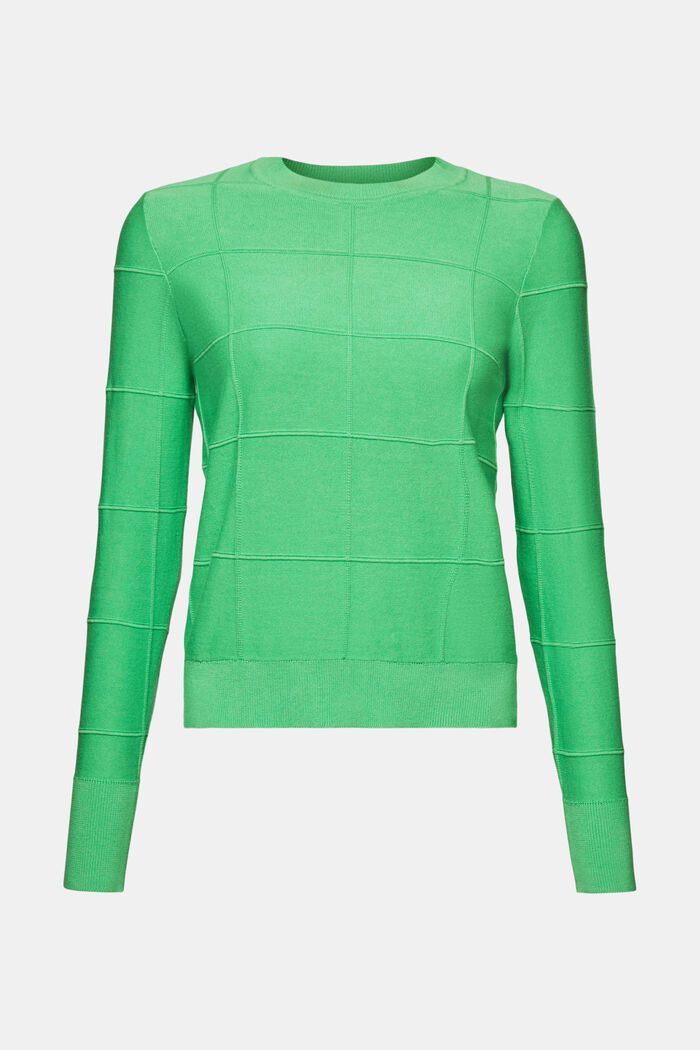 Textured Tonal Grid Sweater, CITRUS GREEN, detail image number 5