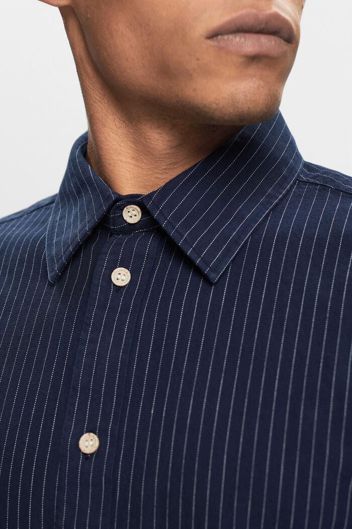 Pinstriped twill shirt, 100% cotton, NAVY, detail image number 2