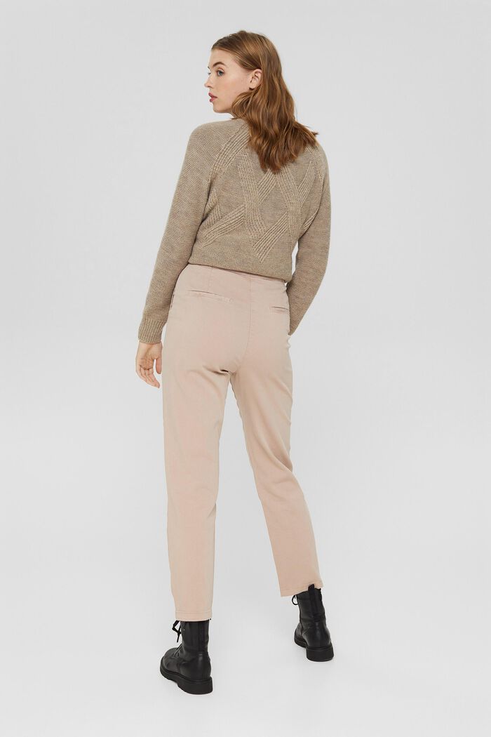 High-rise trousers made of organic cotton, LIGHT TAUPE, detail image number 3