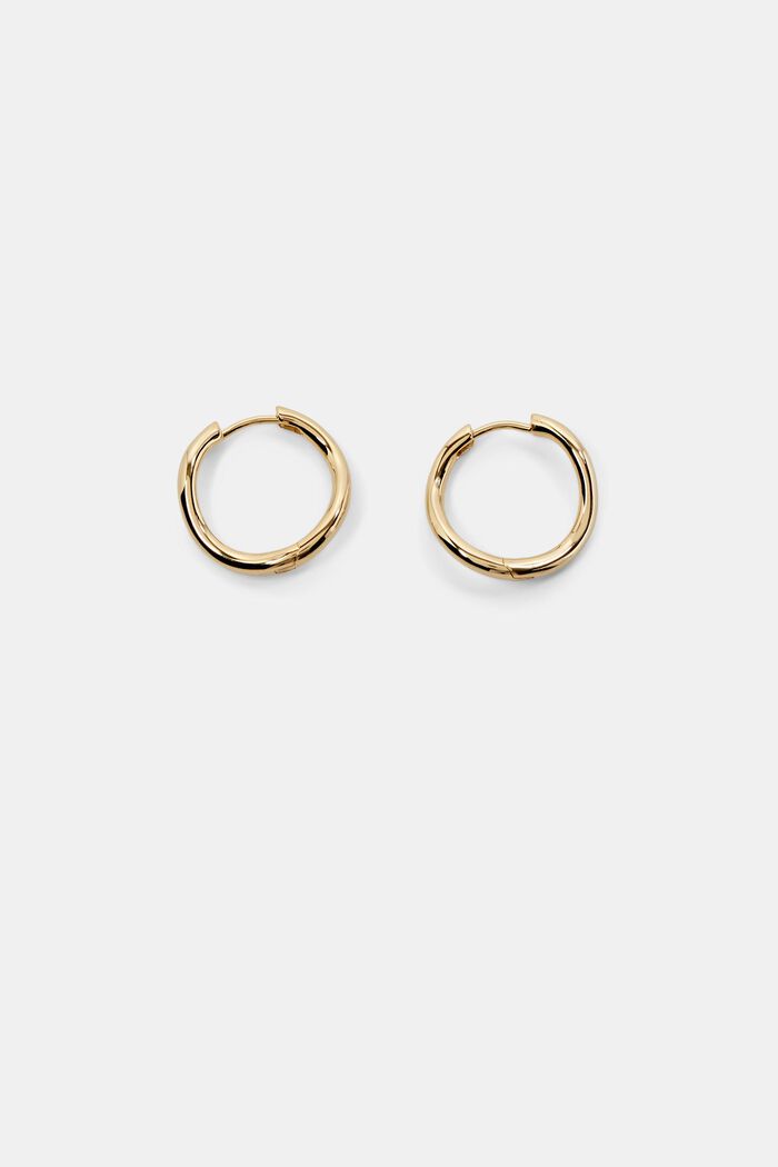 18K Gold-Plated Wave Hoop Earrings, GOLD, detail image number 0