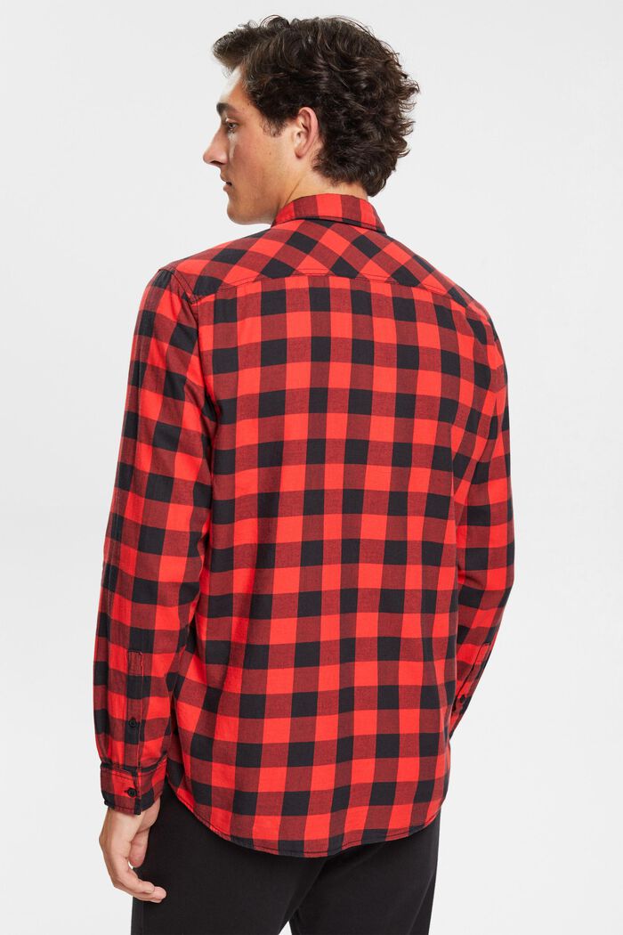 Vichy-checked flannel shirt of sustainable cotton, RED, detail image number 3