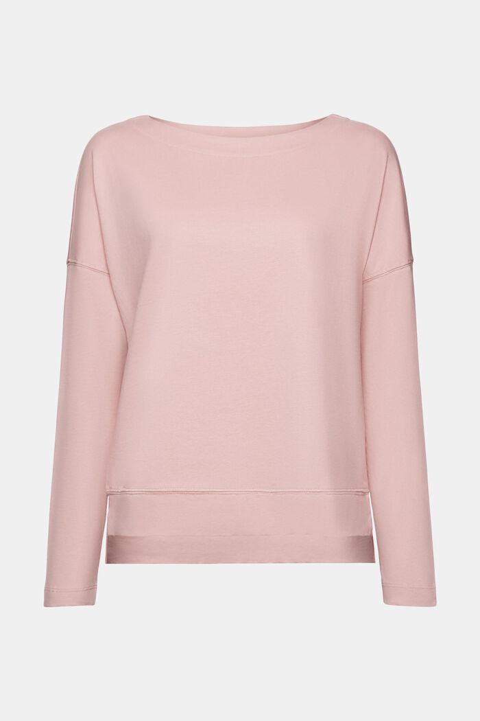 Cotton Longsleeve Top, OLD PINK, detail image number 6