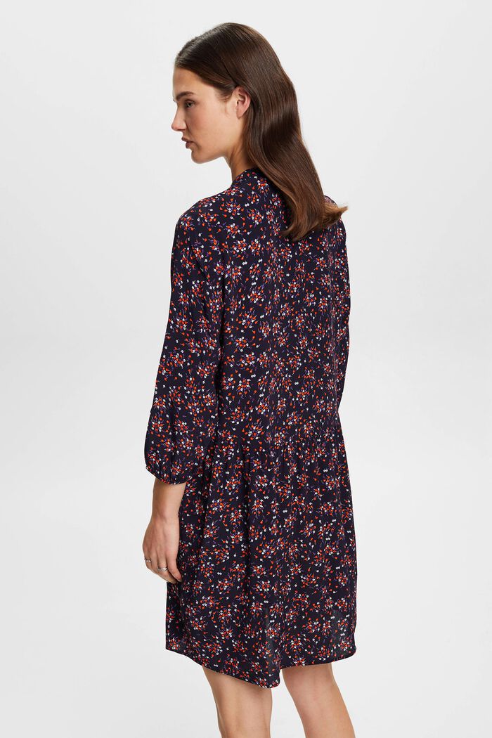 Woven midi dress with all-over pattern, NAVY, detail image number 3