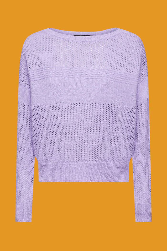 Pointelle cotton jumper, LAVENDER, detail image number 6