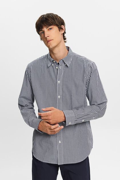Vichy button-down shirt, 100% cotton