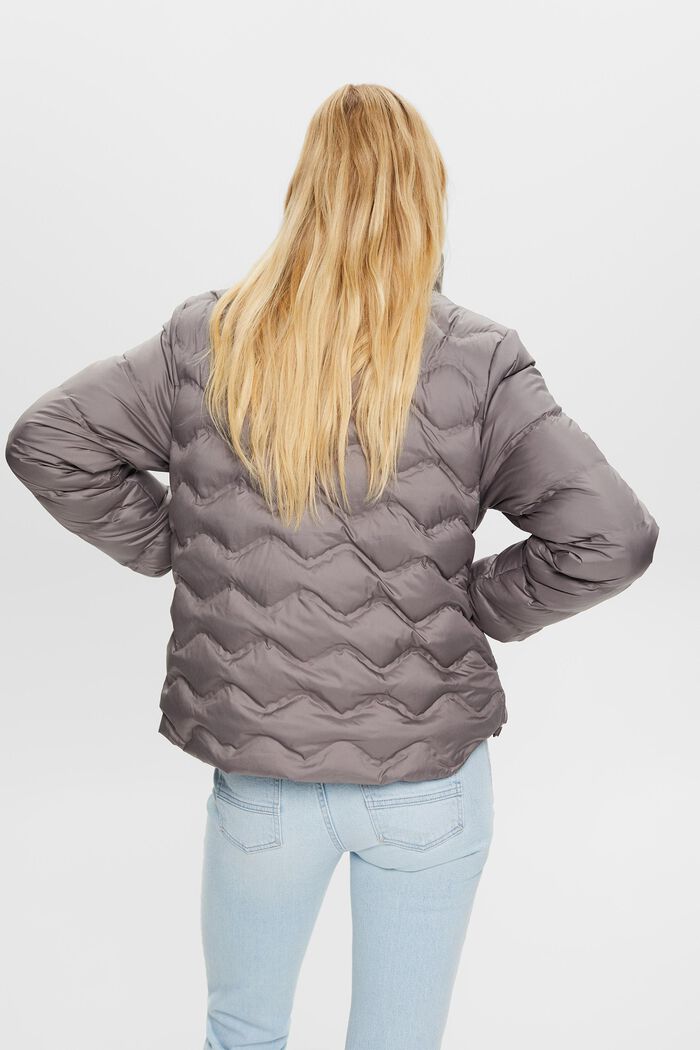Recycled: quilted puffer jacket, BROWN GREY, detail image number 3