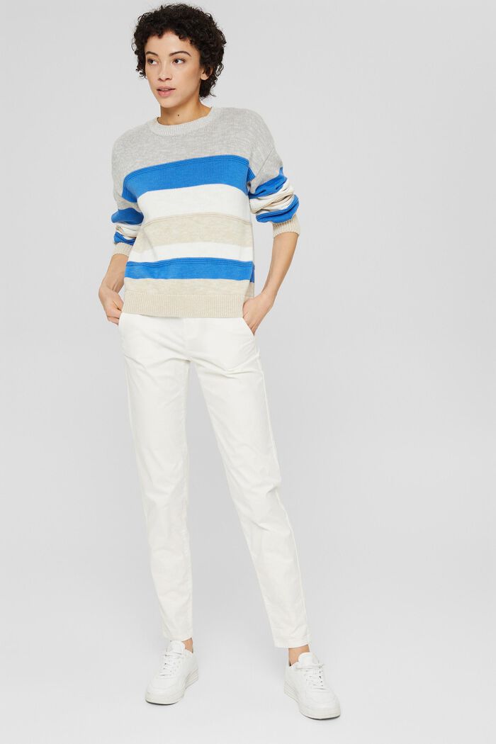 Chinos with a braided belt, WHITE, detail image number 5