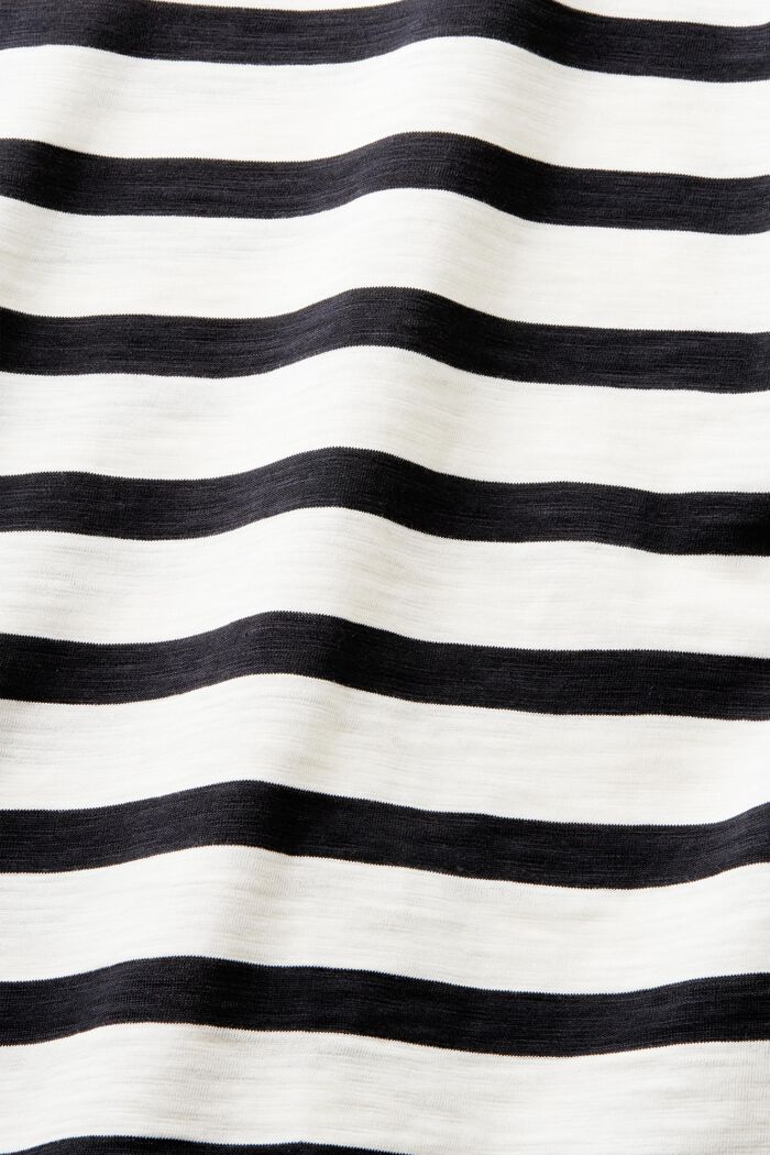 Striped V-Neck T-Shirt, BLACK, detail image number 5
