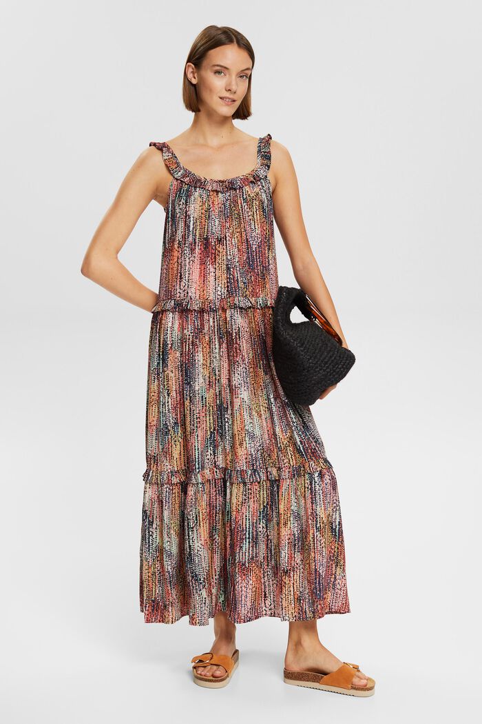 Maxi dress with a colourful pattern, MAUVE, detail image number 1