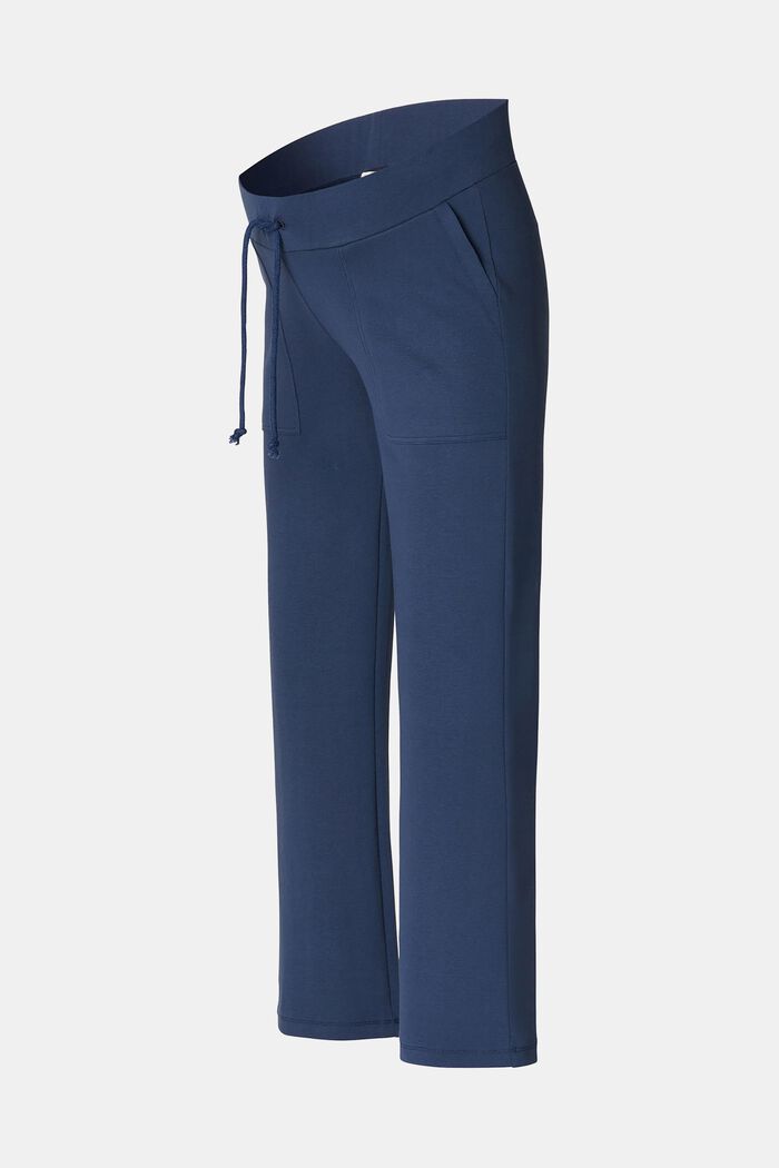 Jersey trousers with a under-bump waistband, DARK BLUE, overview