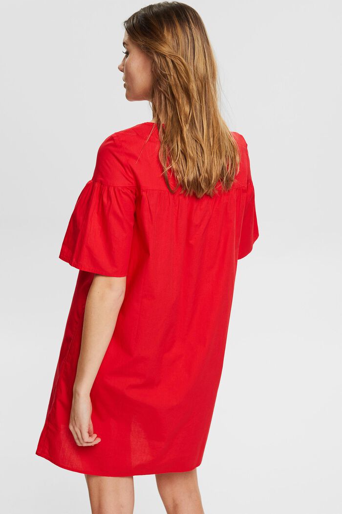 Knee-length shirt dress, RED, detail image number 2