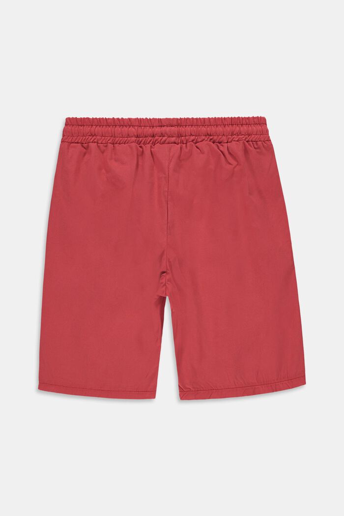 Shorts with striped details, 100% cotton, GARNET RED, detail image number 1