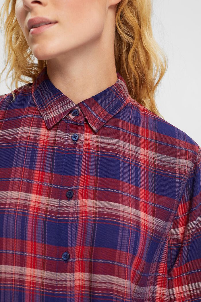 Checked blouse, NAVY, detail image number 0