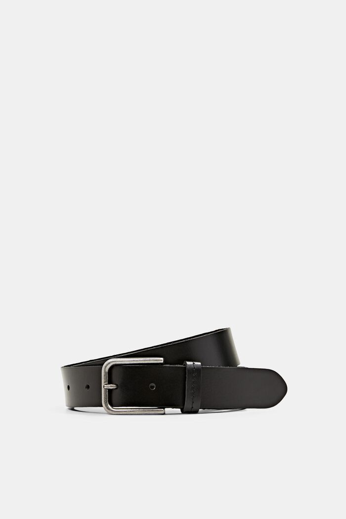 Leather belt, BLACK, overview