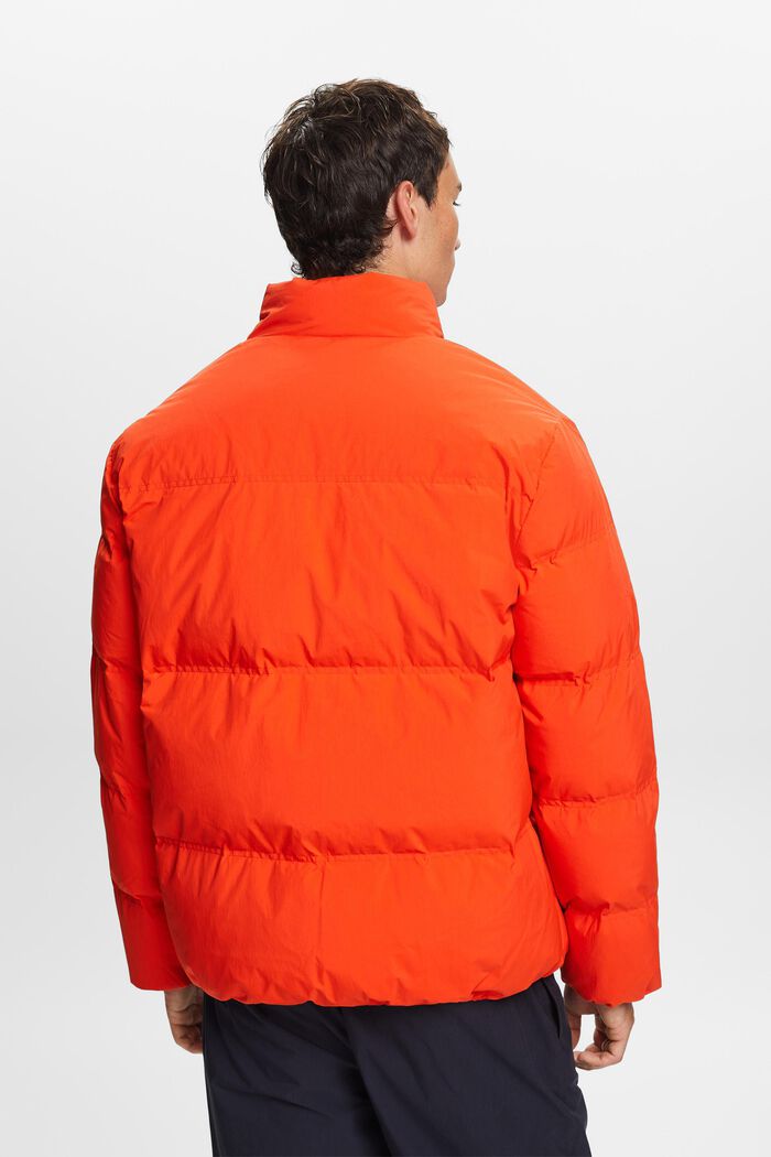 Recycled: puffer jacket with down, BRIGHT ORANGE, detail image number 3