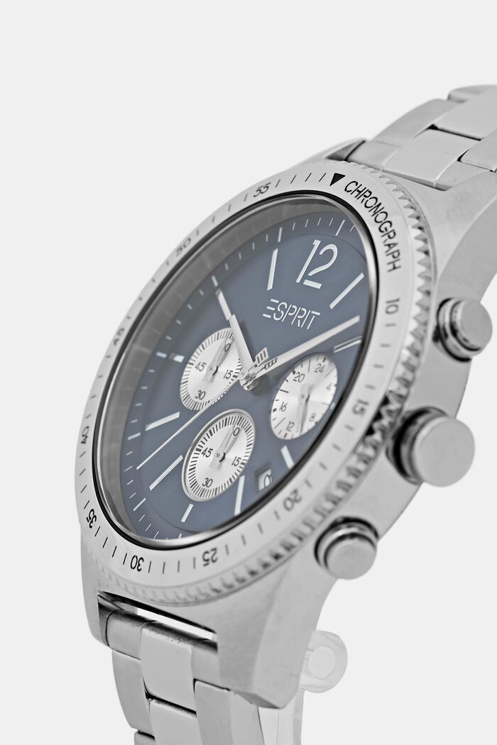 Stainless steel chronograph with a link bracelet, SILVER, detail image number 1
