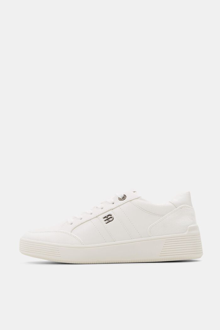 Faux leather trainers, WHITE, overview