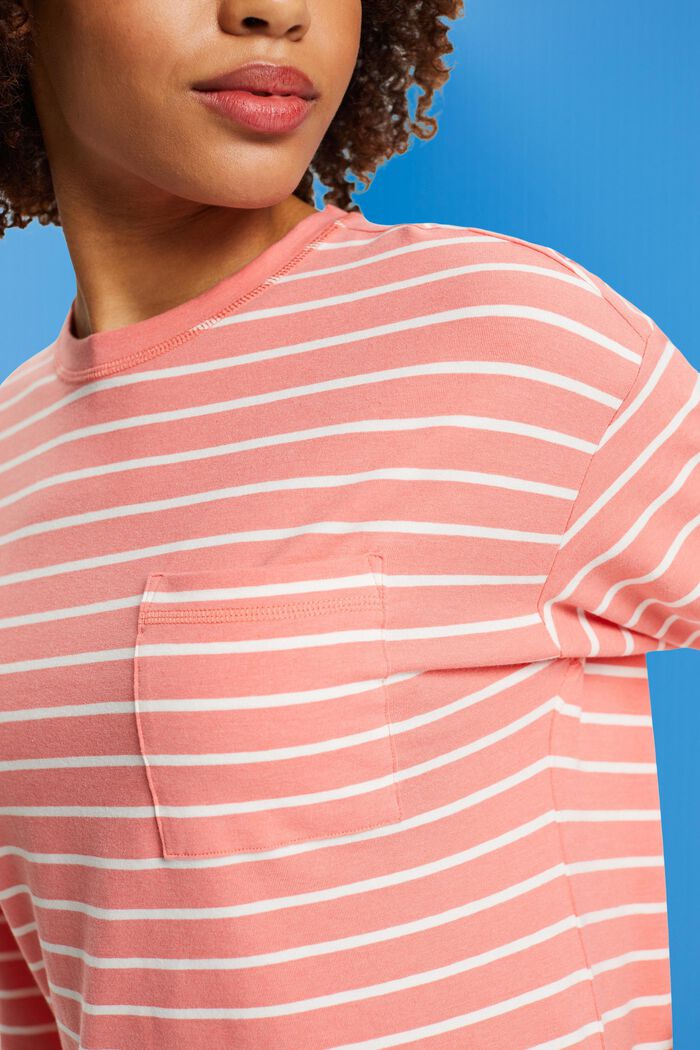 Striped jersey nightshirt, CORAL, detail image number 2