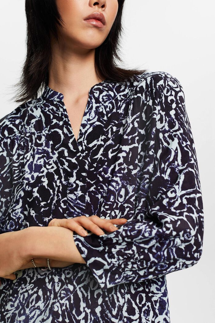 Blouse with all-over print, NAVY, detail image number 2