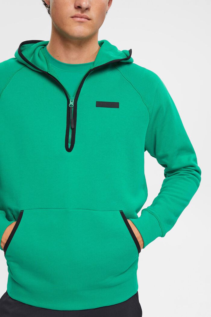 Quarter zip hoodie, GREEN, detail image number 2