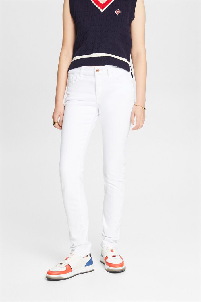 Mid Slim Jeans, WHITE, detail image number 0