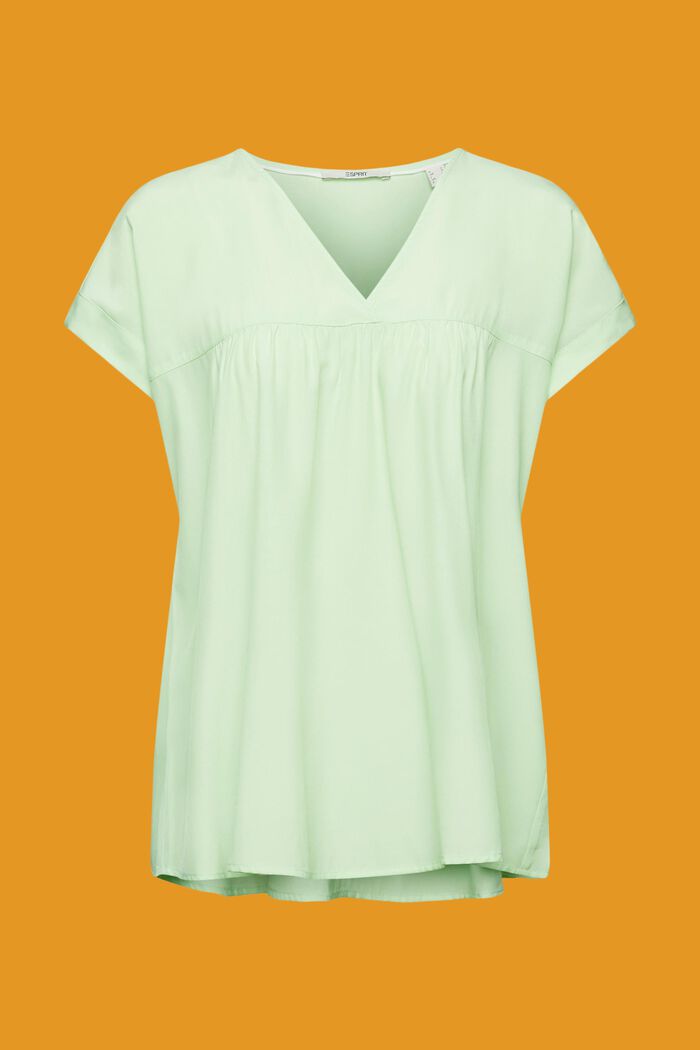 V-neck short-sleeved blouse, CITRUS GREEN, detail image number 6