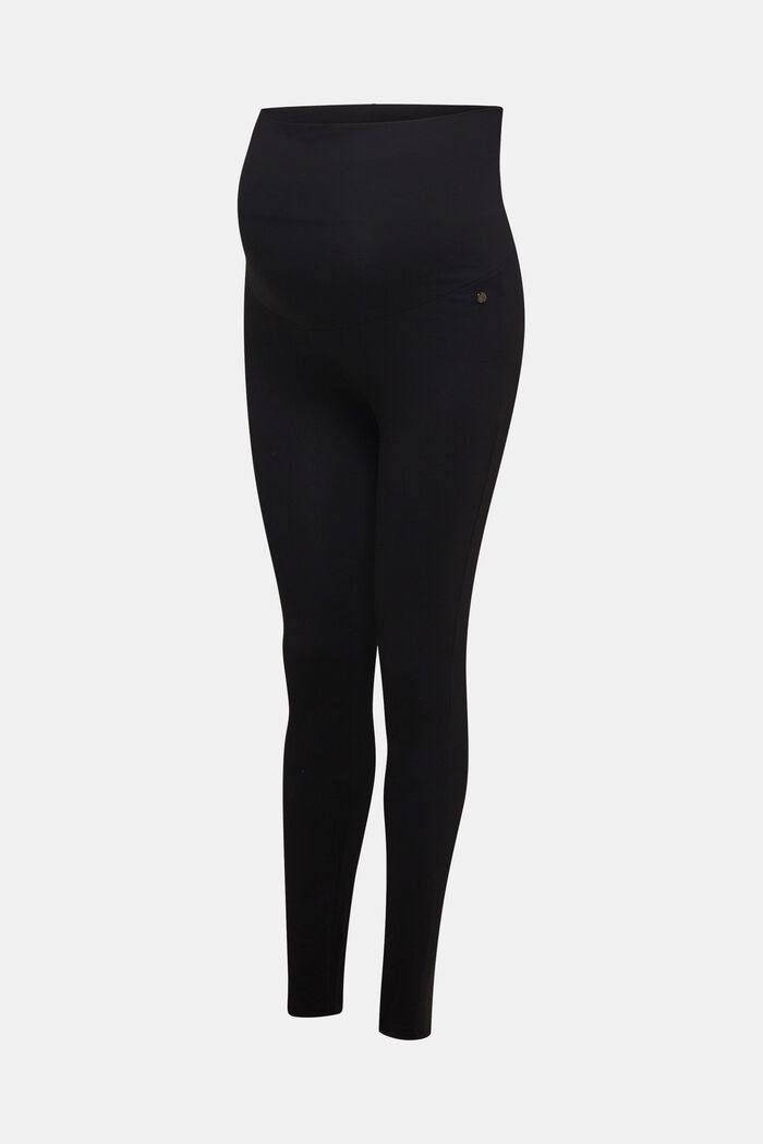 Leggings with an over-bump waistband, BLACK, detail image number 0