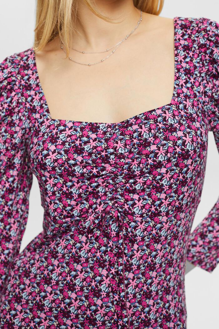 Floral long sleeve top, LENZING™ ECOVERO, PURPLE, detail image number 2