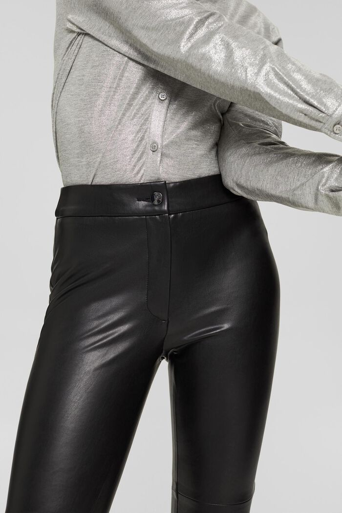 Faux leather trousers, BLACK, detail image number 2