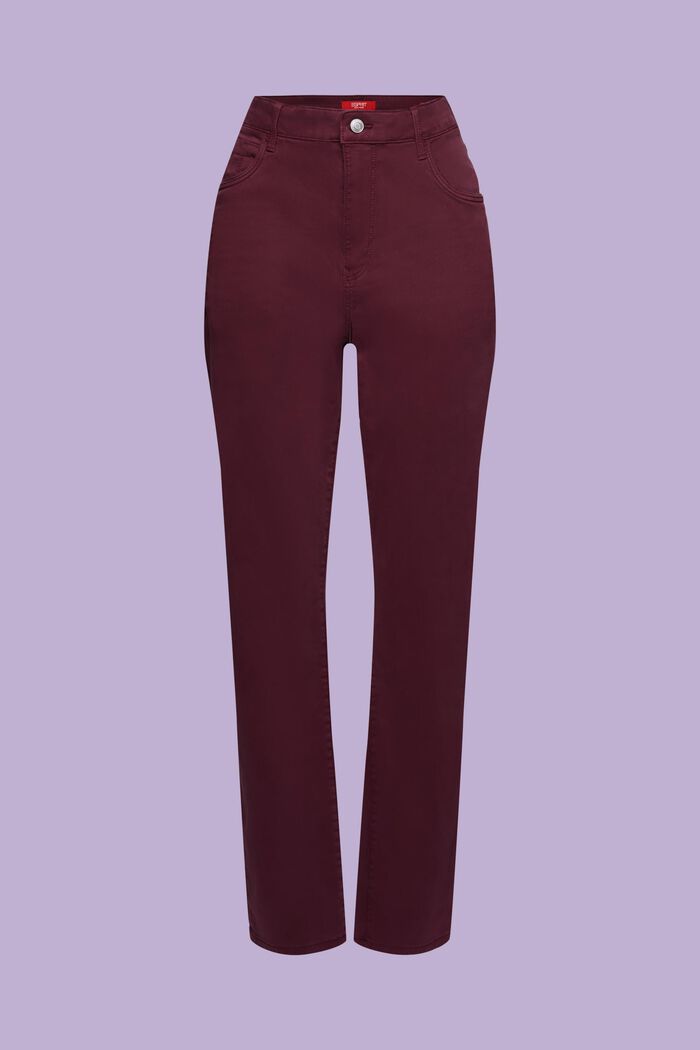 Slim Fit Twill Pants, BORDEAUX RED, detail image number 6