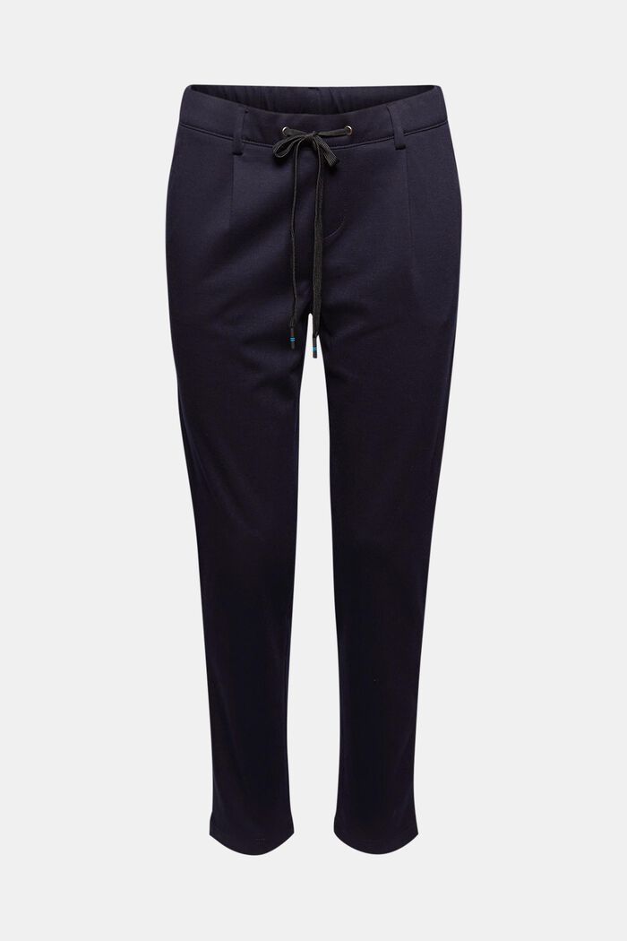Stretch trousers with an elasticated waistband, DARK BLUE, overview