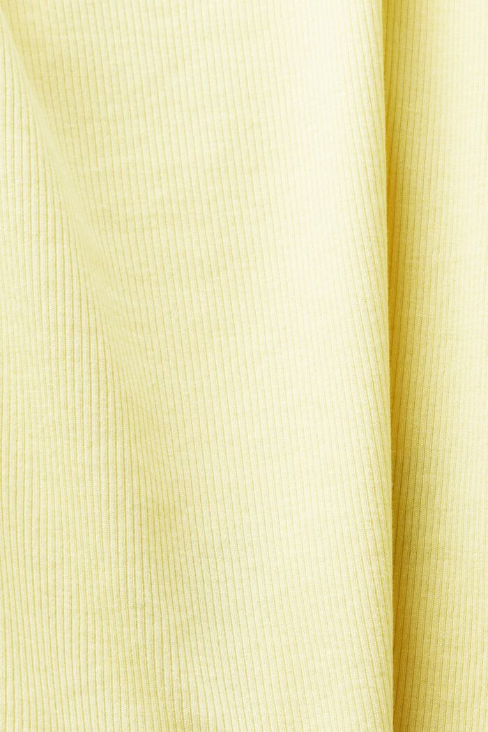 Lace Rib-Knit Jersey Top, LIME YELLOW, detail image number 5