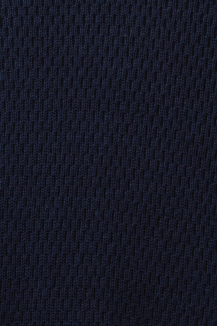 Structured Knit Crewneck Sweater, NAVY, detail image number 4