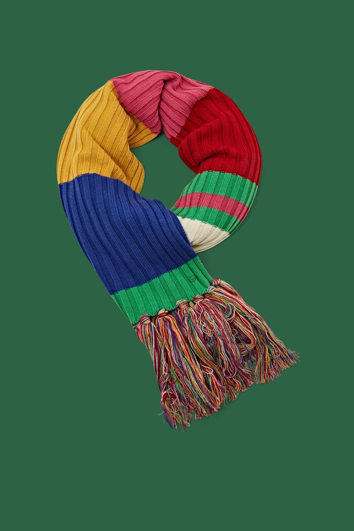 Rainbow Rib-Knit Scarf, PINK FUCHSIA, detail image number 0