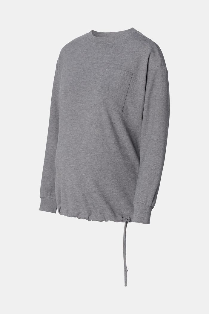 Sweatshirt with drawstring hem, MEDIUM GREY, detail image number 4