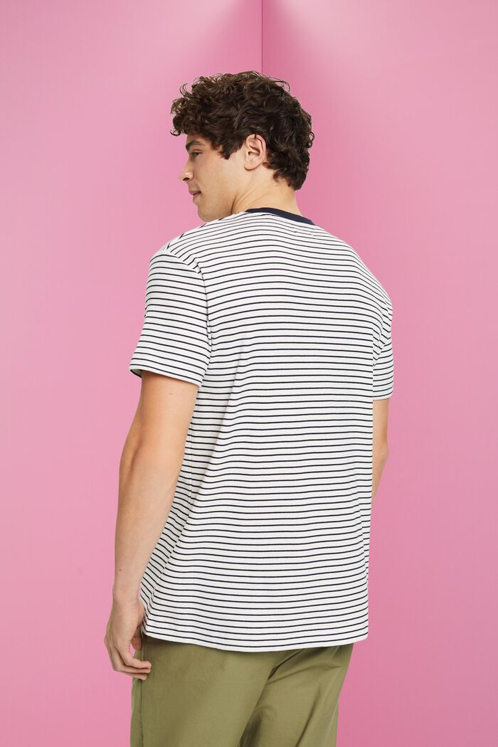 Ribbed and striped T-shirt, NAVY, detail image number 3