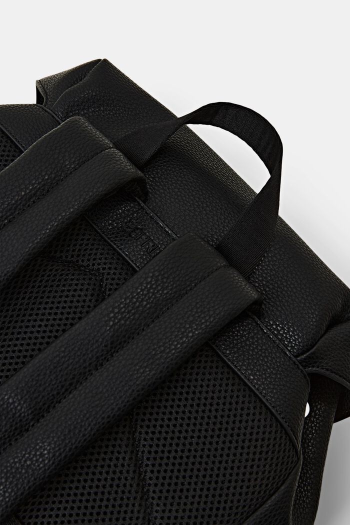 Vegan Leather Backpack, BLACK, detail image number 1