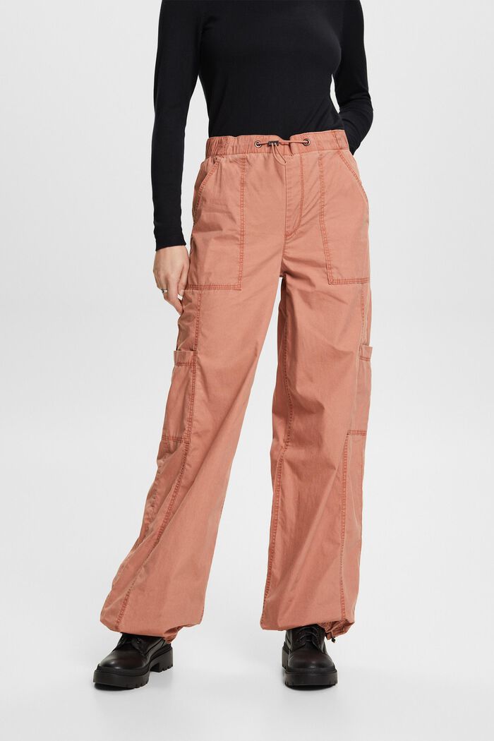 Pull-on cargo trousers, 100% cotton, TERRACOTTA, detail image number 4