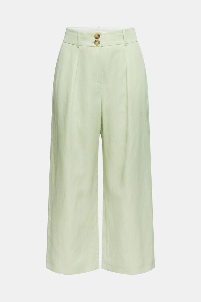 Linen blend: Cropped trousers, PASTEL GREEN, detail image number 6