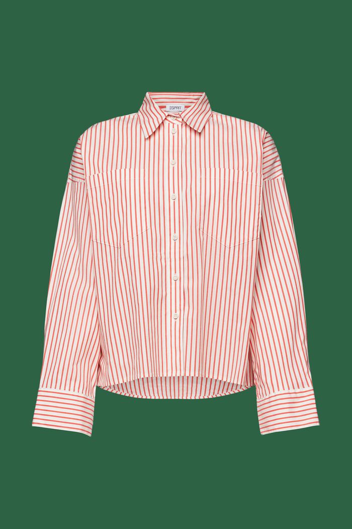 Striped Button-Down Shirt, RED, detail image number 5