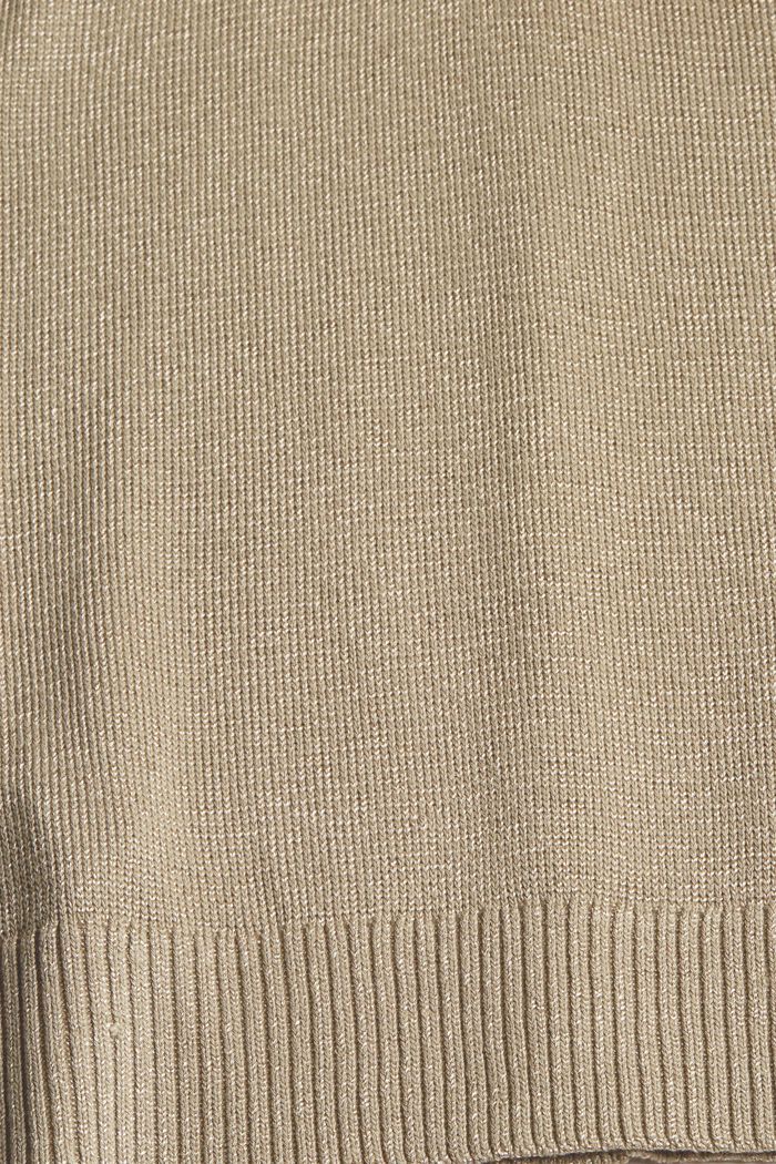 Knitted top with a decorative button placket, KHAKI GREEN, detail image number 4