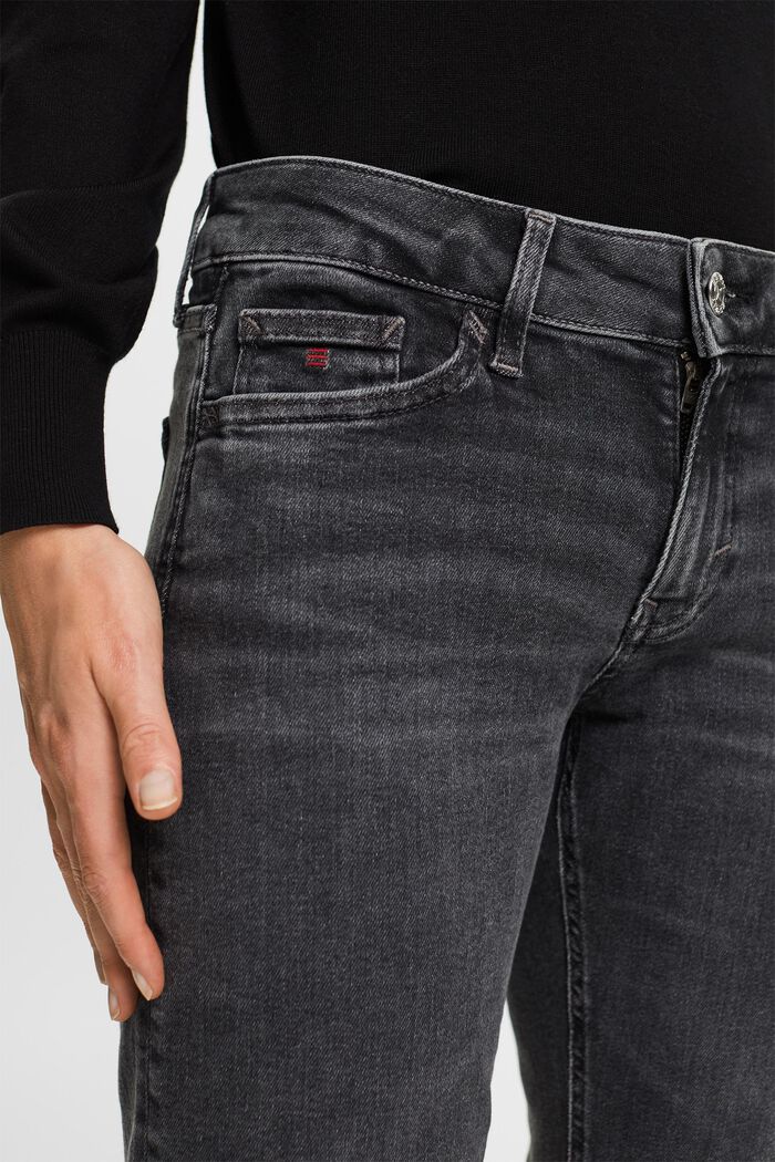 Mid-Rise Straight Jeans, BLACK DARK WASHED, detail image number 2