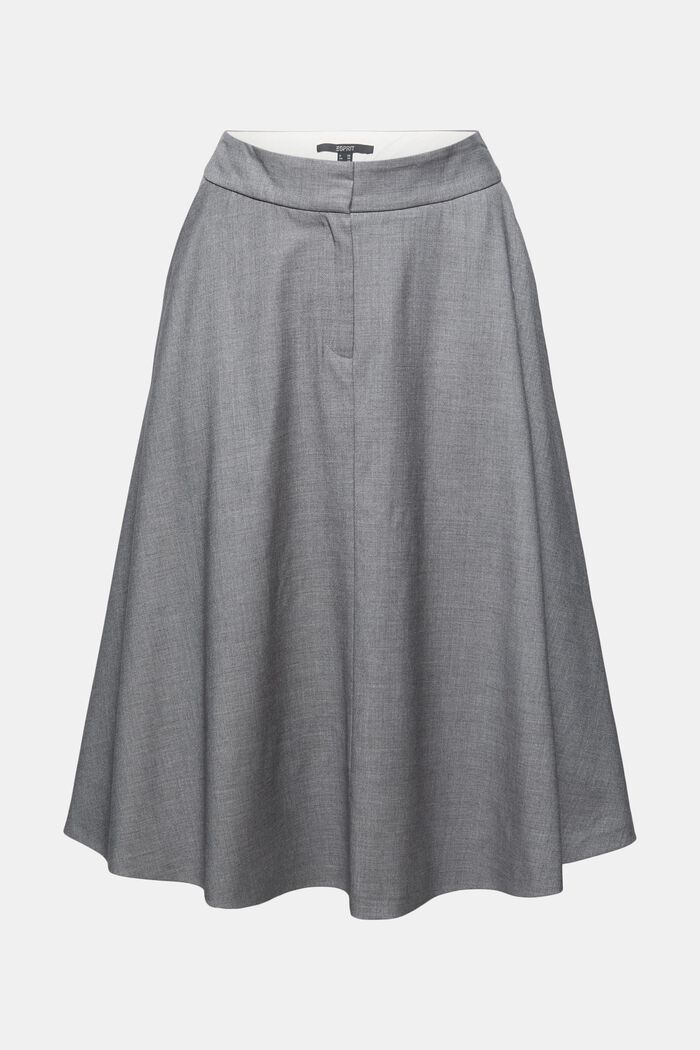 With wool: elegant A-line skirt, MEDIUM GREY, detail image number 7