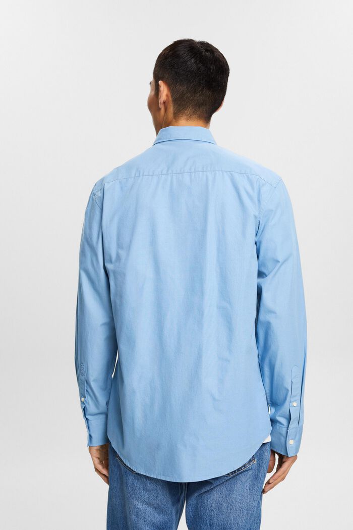 Poplin button-down shirt, 100% cotton, LIGHT BLUE, detail image number 3
