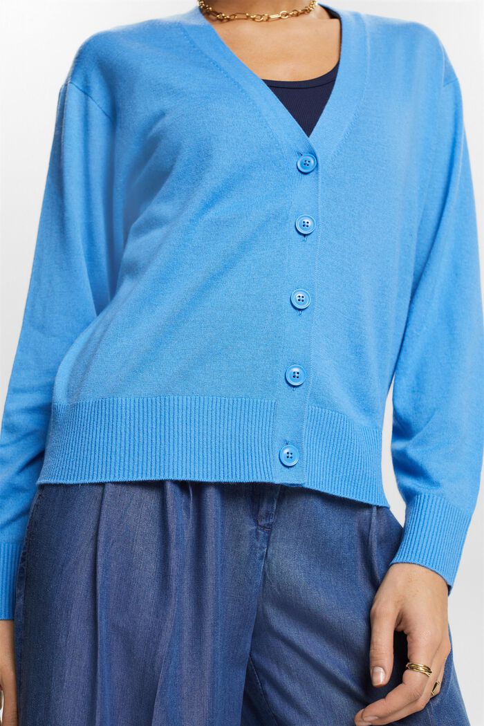 Marled Cashmere Cardigan, BLUE, detail image number 3